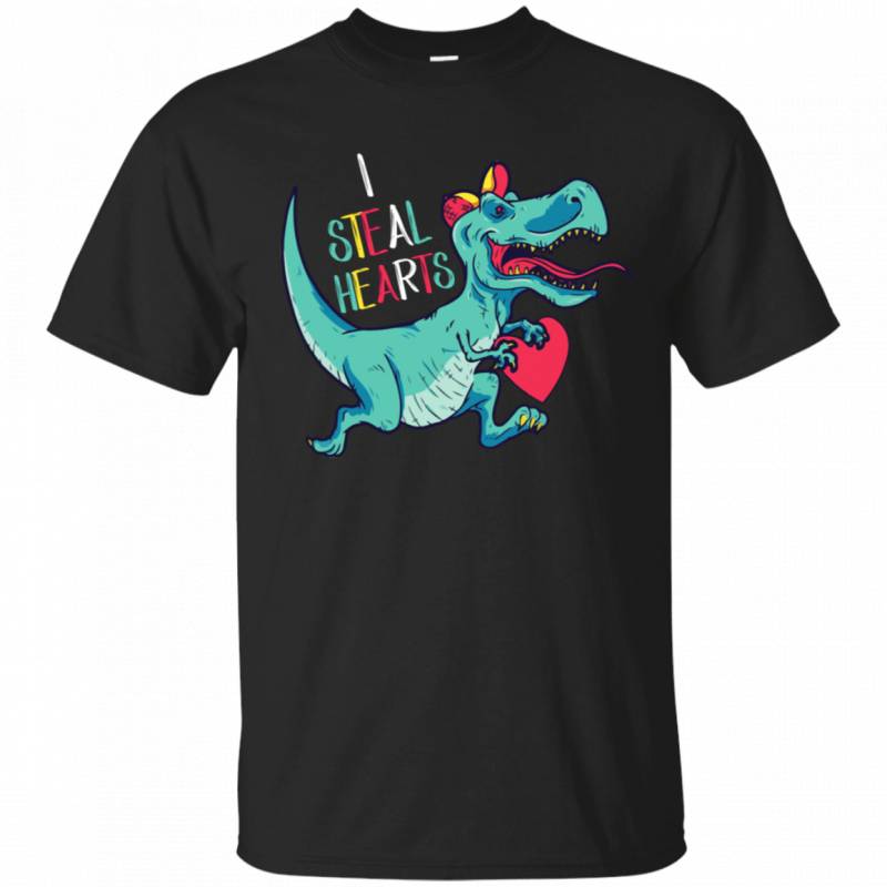 Valentines Day Dinosaur I Steal Hearts Gifts for Boys T-Shirt LT01