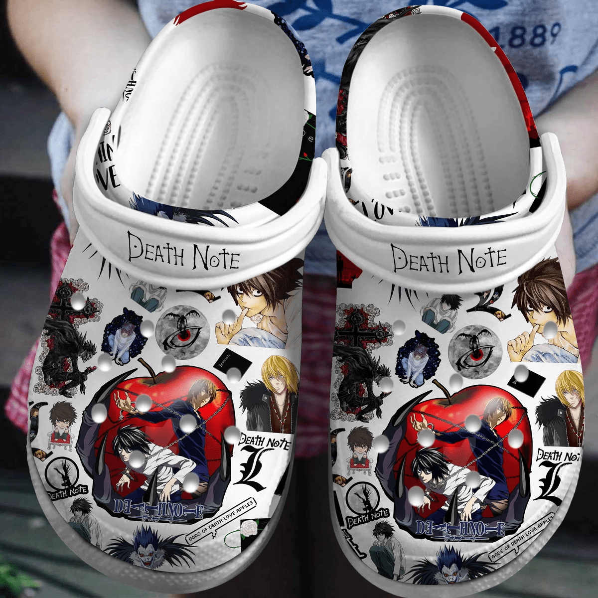 Death Note Anime Cartoon Crocs Crocband Clogs Shoes Comfortable For Men Women and Kids