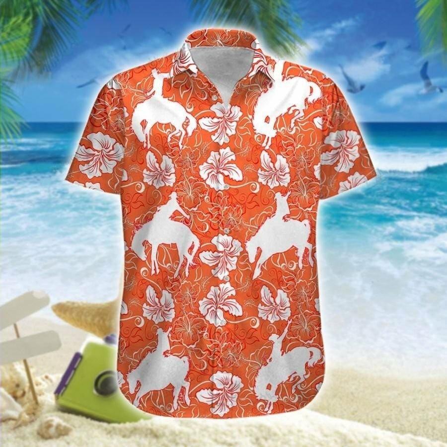 Hawaii Aloha Shirts Saddle Bronc Orange Ha70549