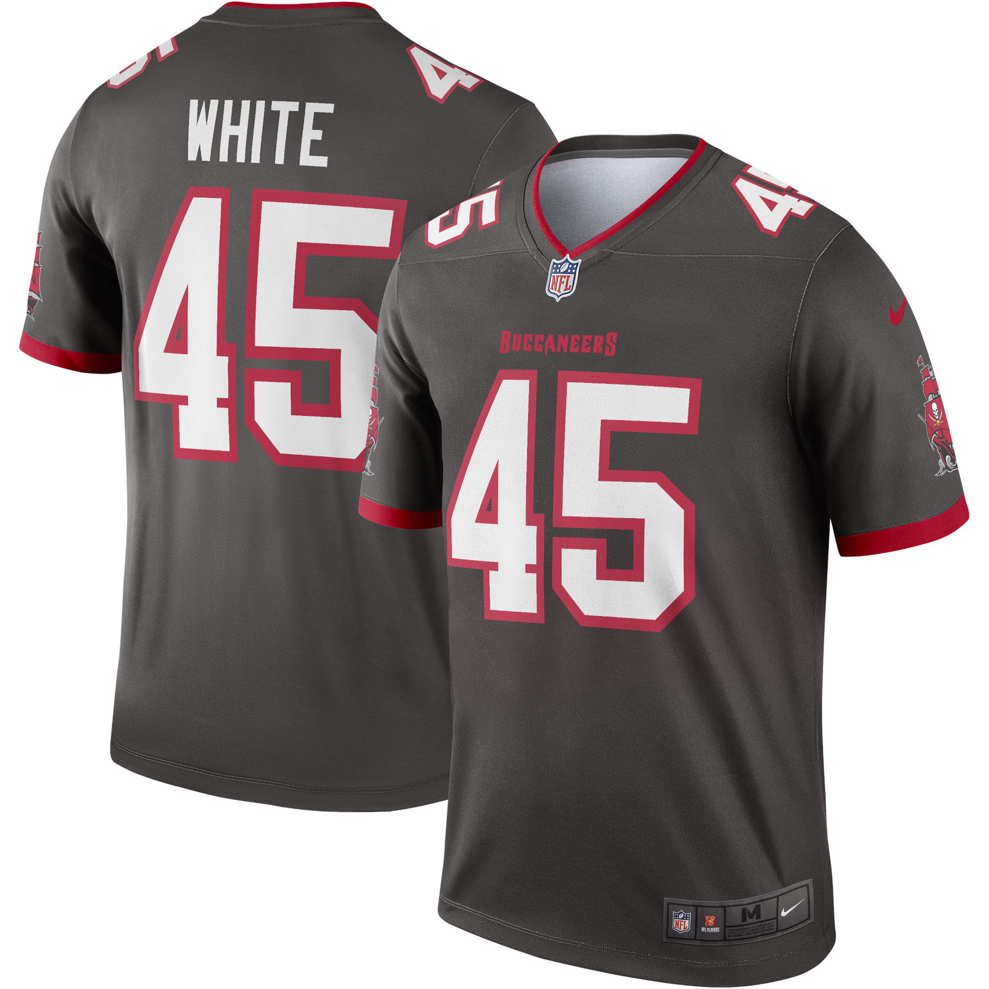 Men’s Tampa Bay Buccaneers Devin White Pewter Alternate Legend Jersey