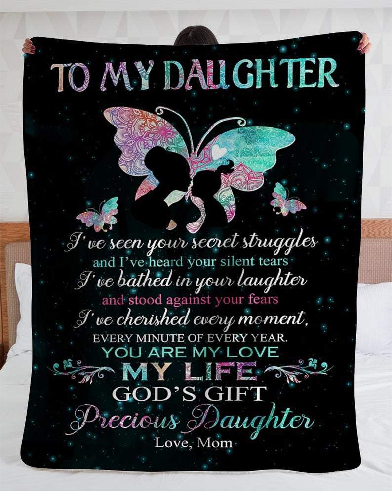 To My Daughter My Life God’s Gift Love From Mom Fleece Blanket Gift Family