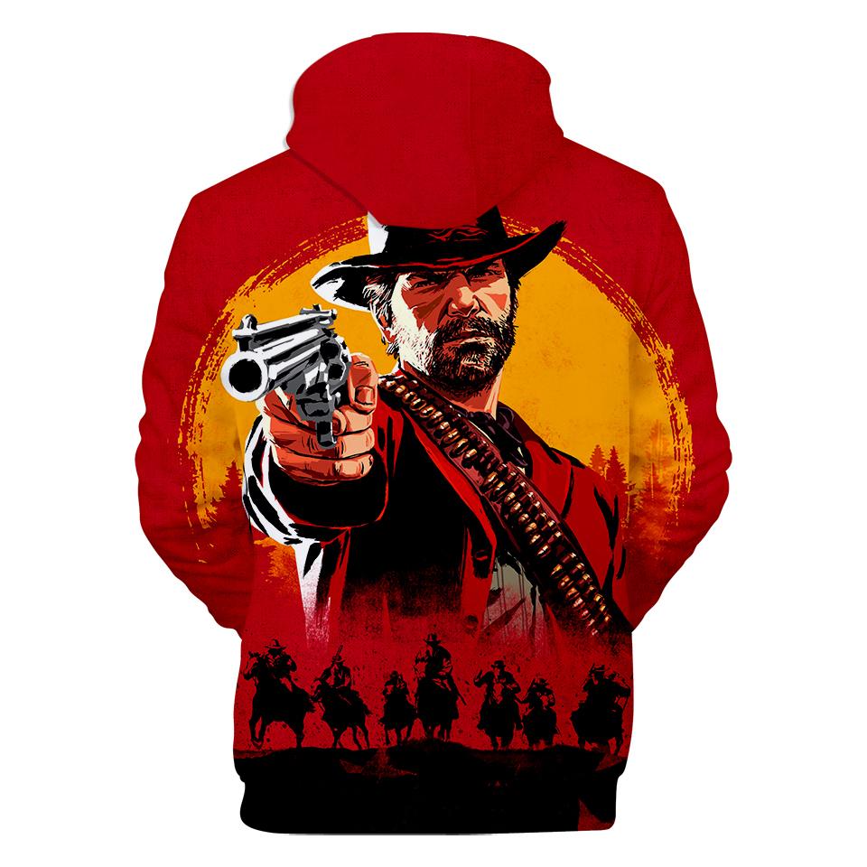 Red Dead Redemption 2 Hoodies – Red Dead Redemption 2 Game Arthur Morgan Super Cool Red 3D Hoodie