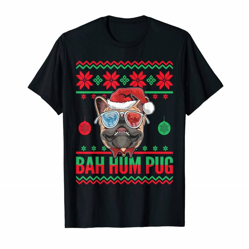 Bah Hum Pug Ugly Christmas Parents Of Pugs T-shirt