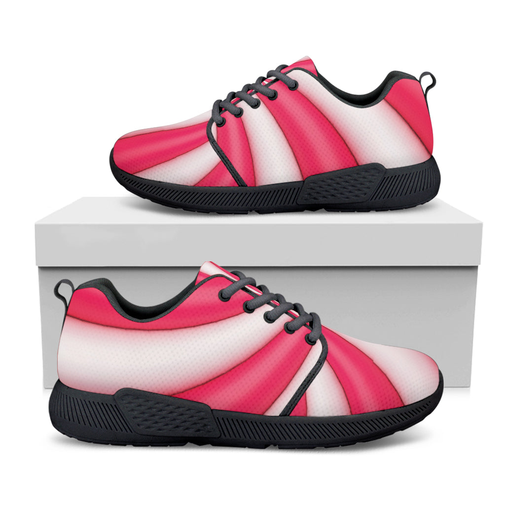 Pink Swirl Candy Print Black Athletic Shoes