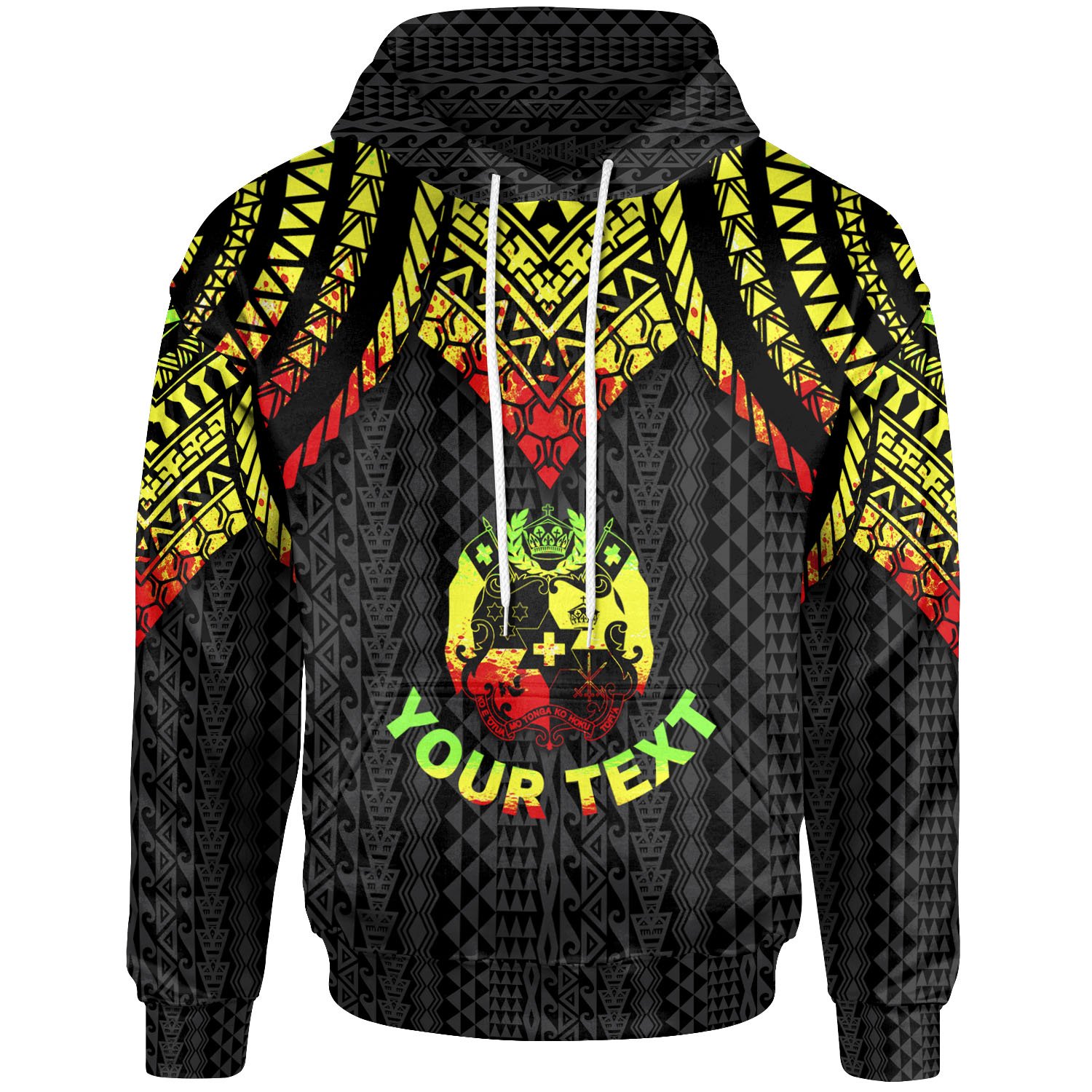 Tonga Custom Personalised Hoodie – Polynesian Armor Style Reagge – BN39