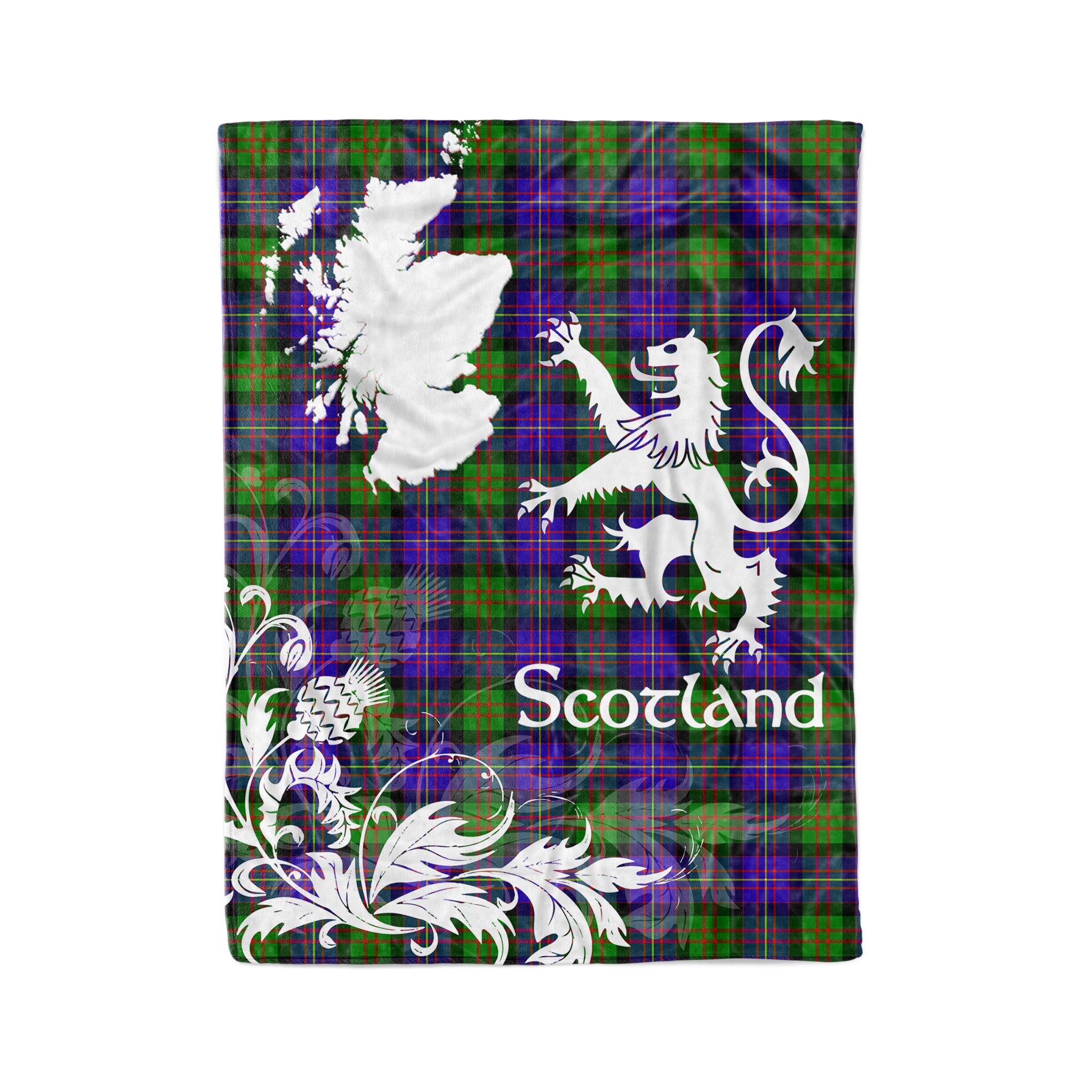 Tartan Plaid Fleece Blanket Tartan Blanket Thistle And Lion Scottish Clan Cameron Plaid Blanket