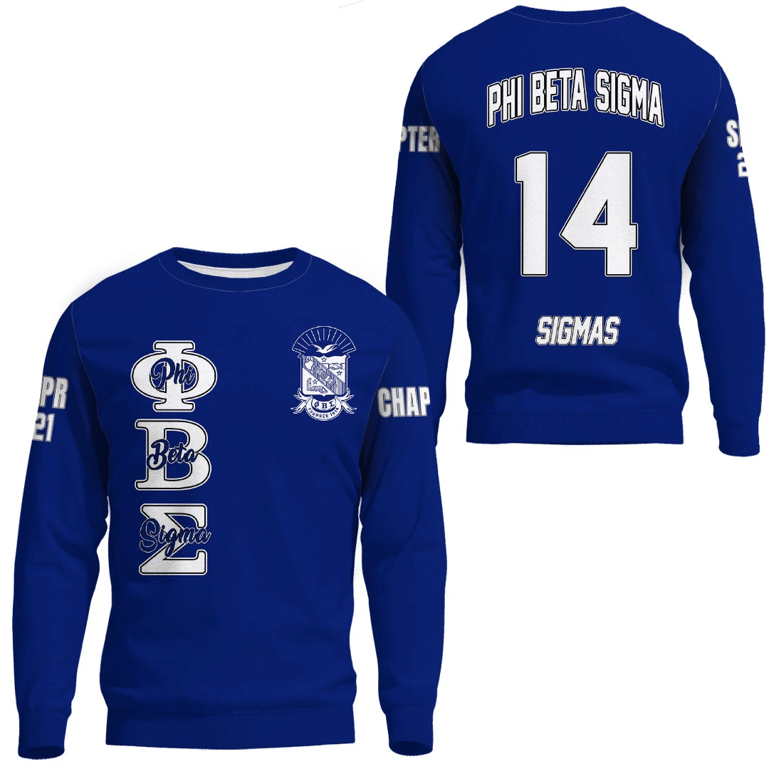 Wonderprint Sweatshirt Personalized Phi Beta Sigma Blue Sweatshirts Lt10