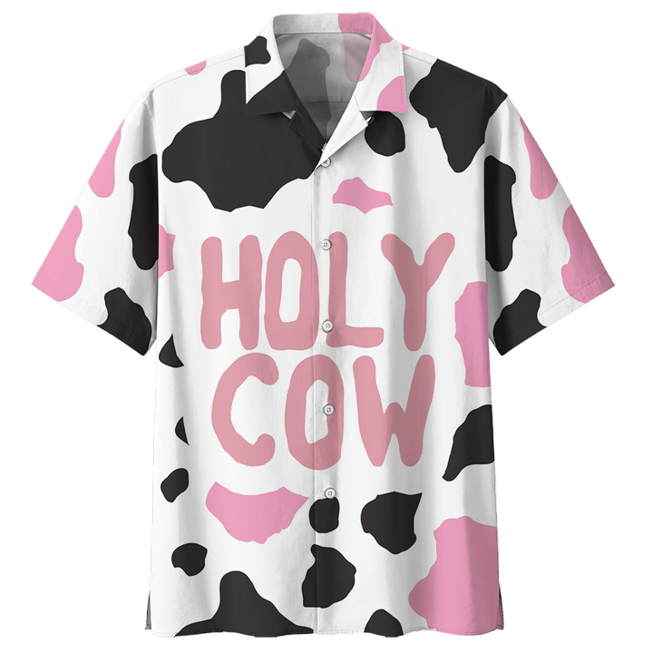 Unisex Cow Hawaii Shirt Pink, Farmer Shirt Holy Cow Cow Hawaiian Shirt 7