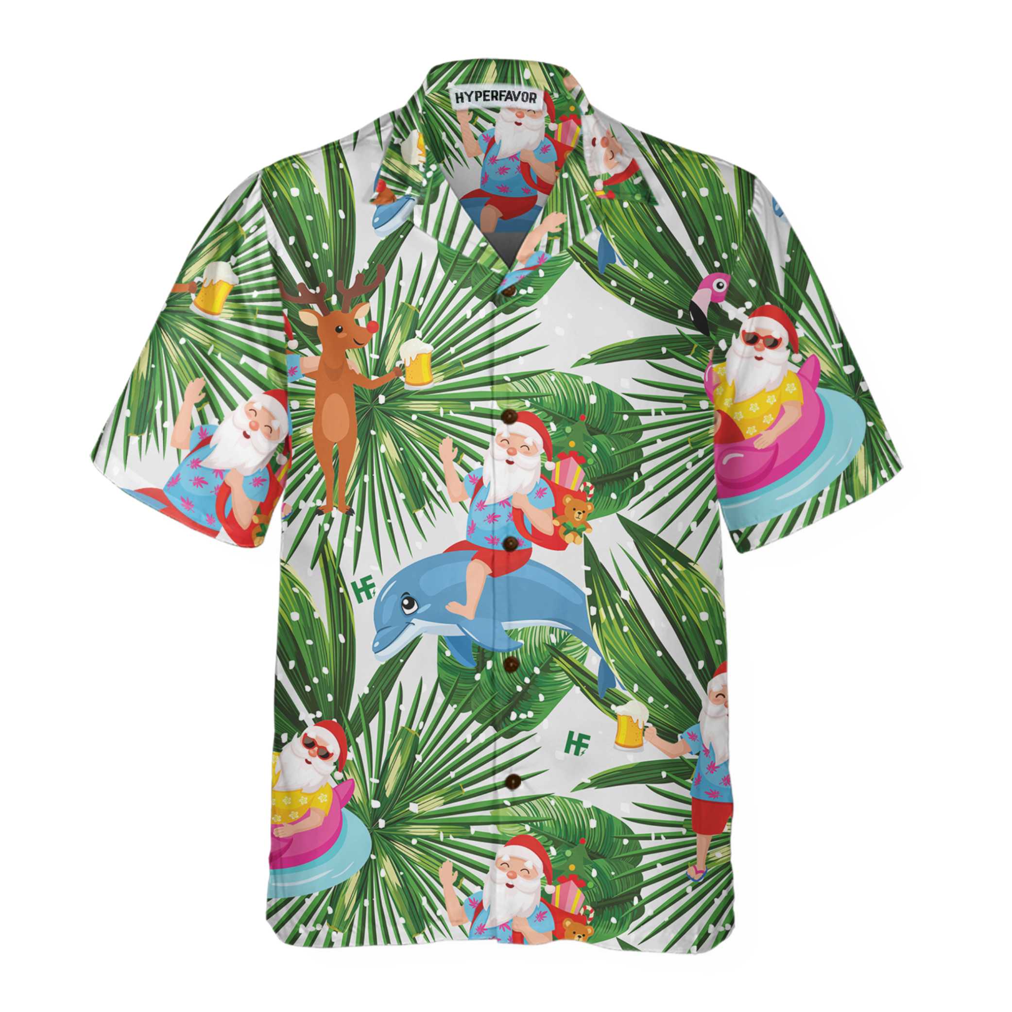 Funny Tropical Christmas Hawaii Santa Claus Shirt For Ha28938