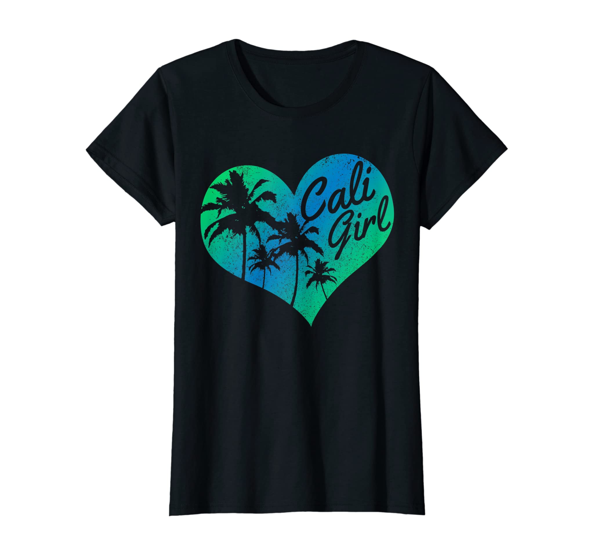 Womens Cali Girl – Vintage California Heart Palm Trees Summer Gift T-Shirt