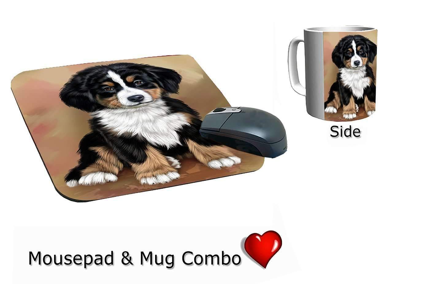 Bernese Mountain Puppy Dog Mug & Mousepad Combo Gift Set