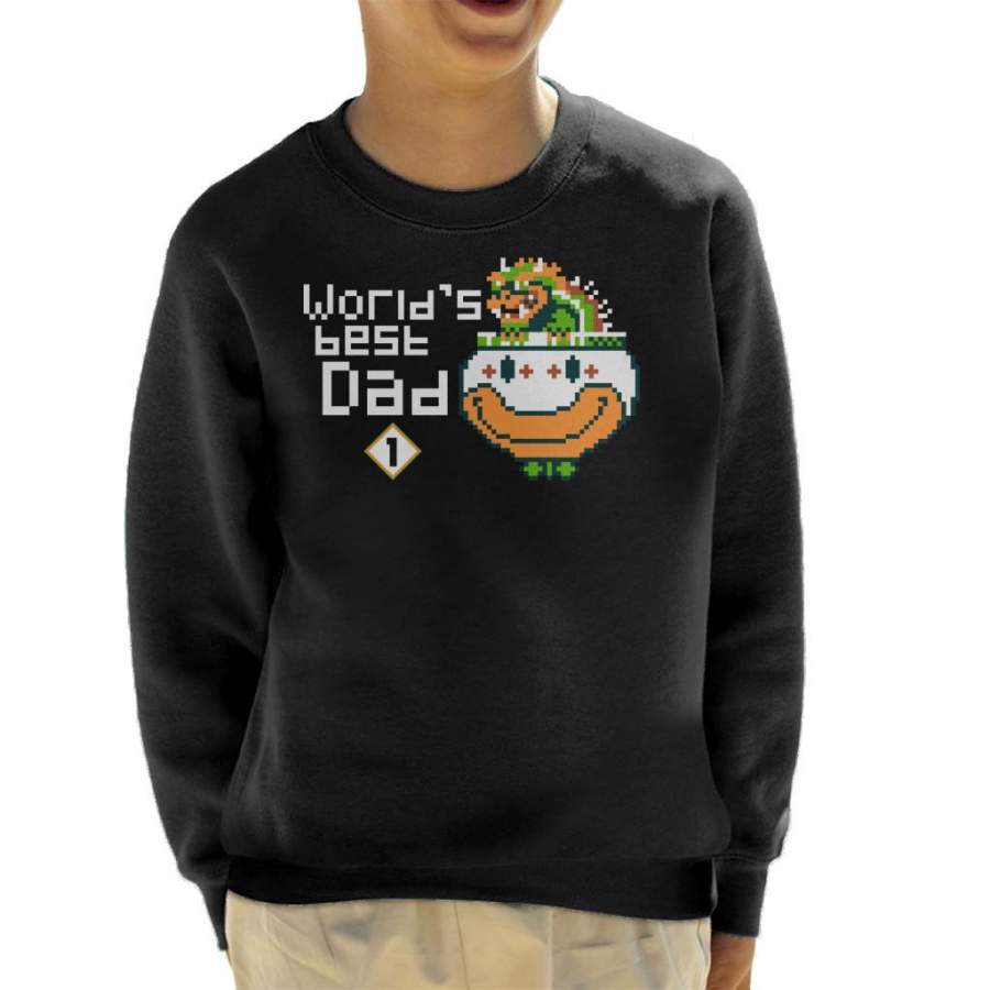 Worlds Best Dad Bowser Super Mario Bros Kid’s Sweatshirt