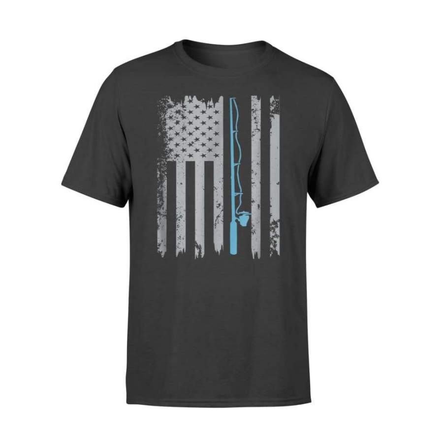 American Flag Fishing Shirt Vintage Fishing – Standard T-shirt