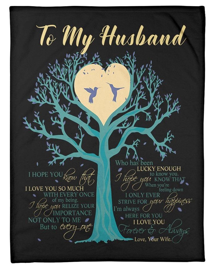 To My Husband Fleece Blanket, I’M Always Here For You Great, Gift For Husband From Wife Birthday Gift Home Decor Bedding Couch Sofa Soft