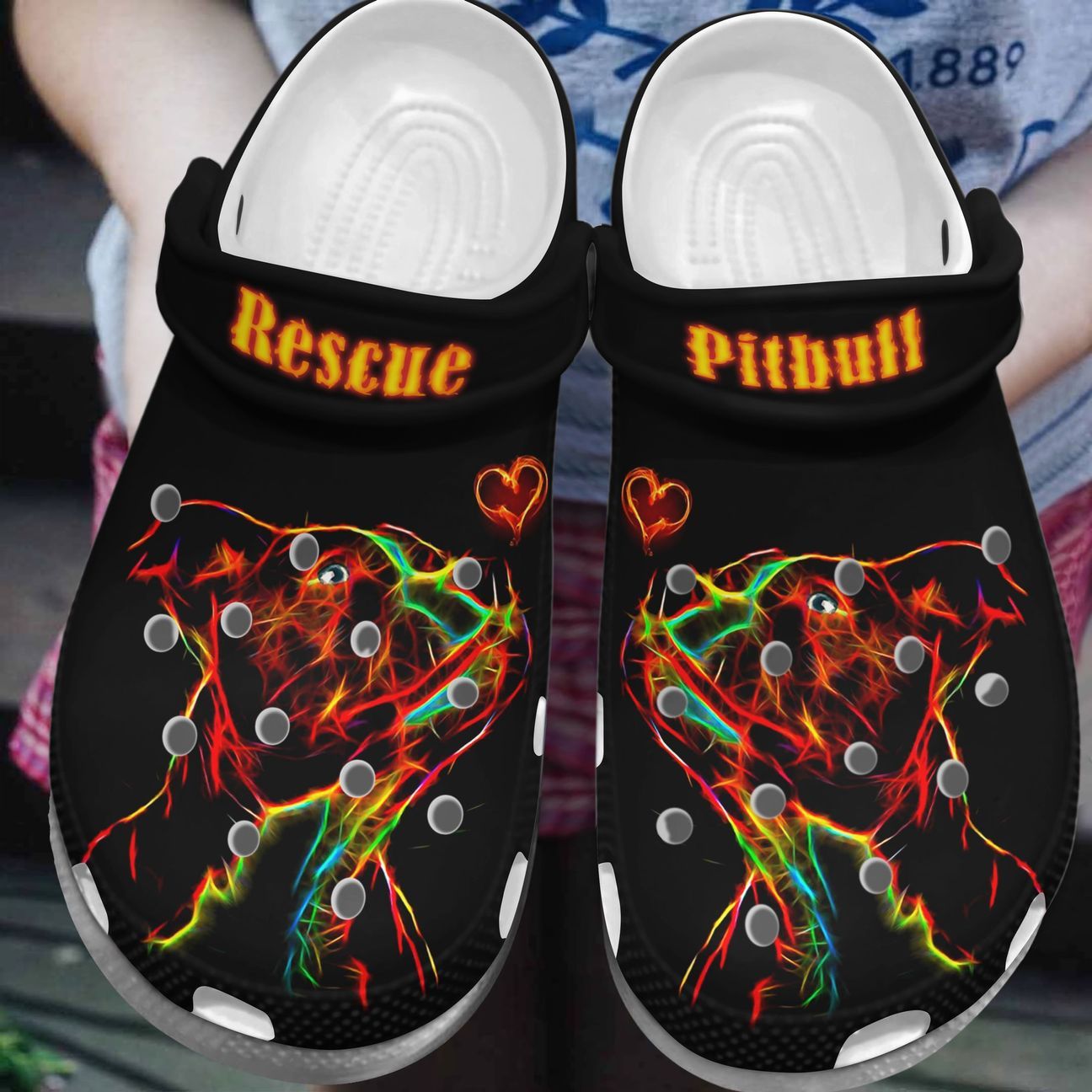 Pitbull Personalized Clog, Custom Name, Text, Color, Number Fashion Style For Women, Men, Kid, Print 3D Rescue Pitbull