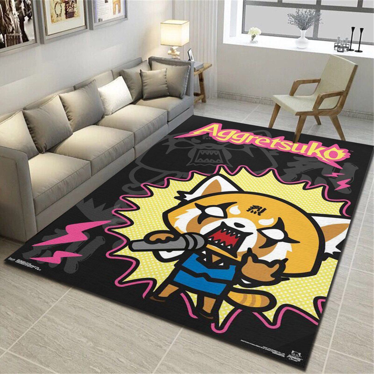 Aggretsuko Rock Out Rugs, Living Room Bedroom Carpet