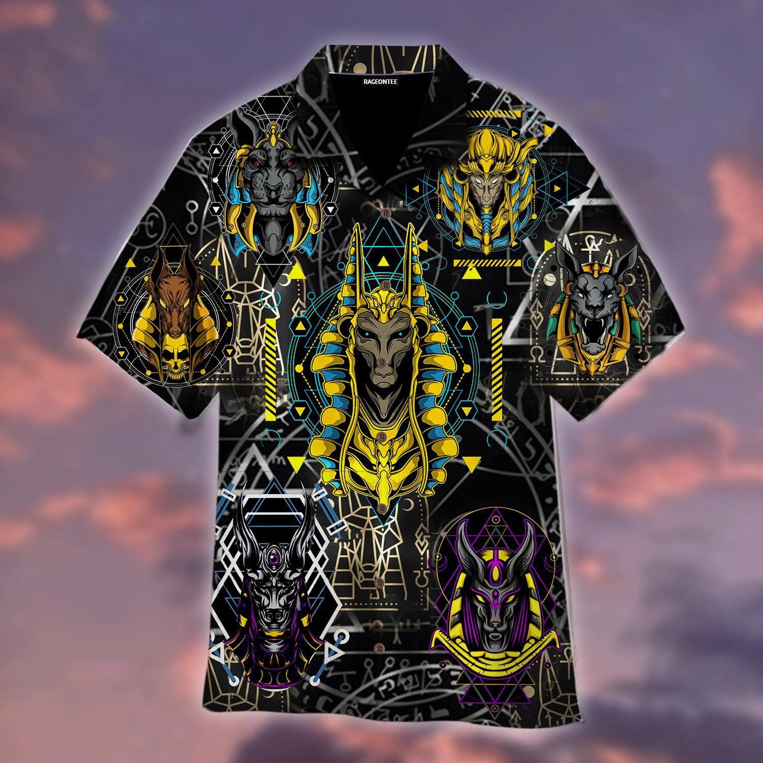 The Egyptian God Anubis Geometry Hawaii Shirt For Men Women Ha76300