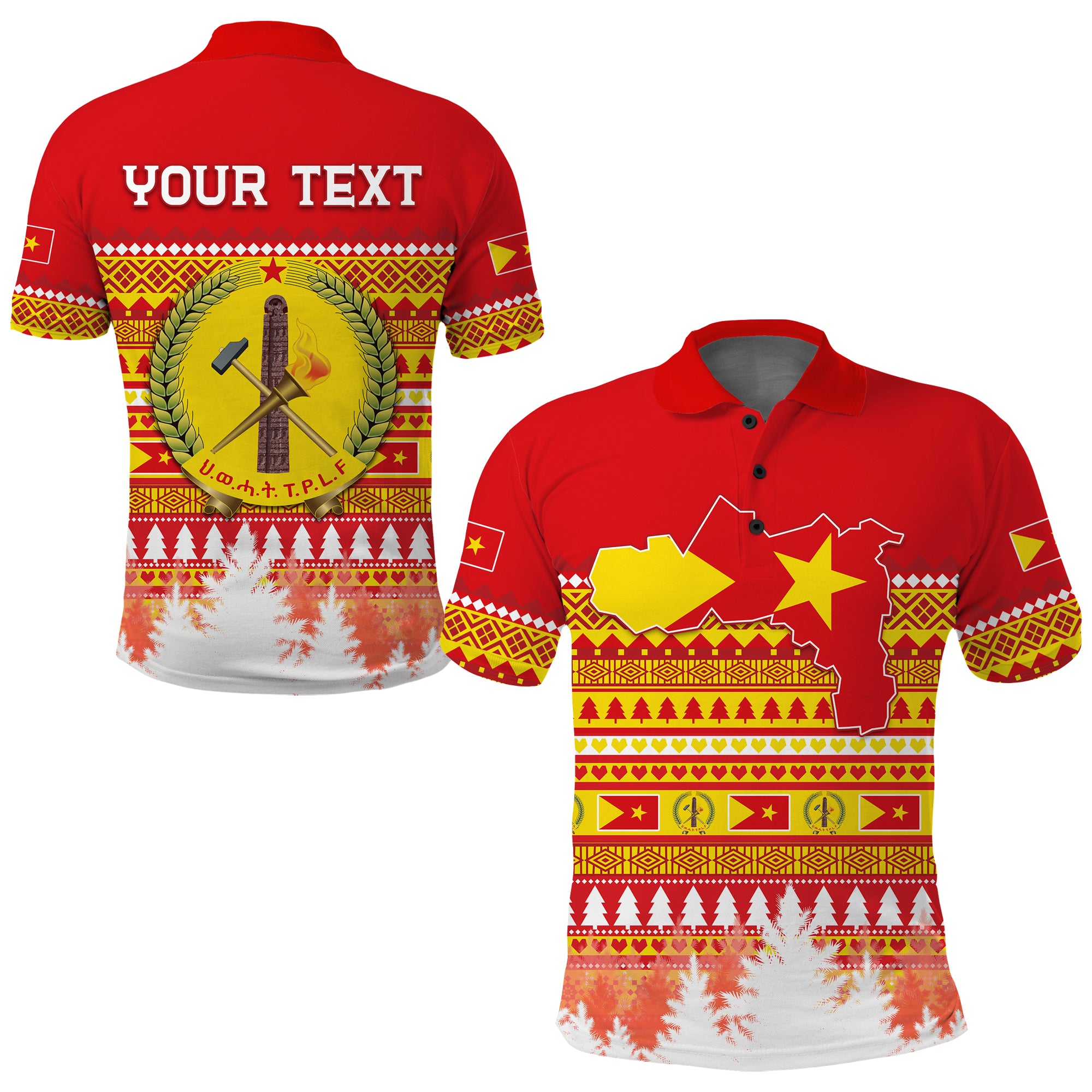 (Custom Personalised) Tigray Polo Shirt Merry Christmas Mix African Pattern Lt13