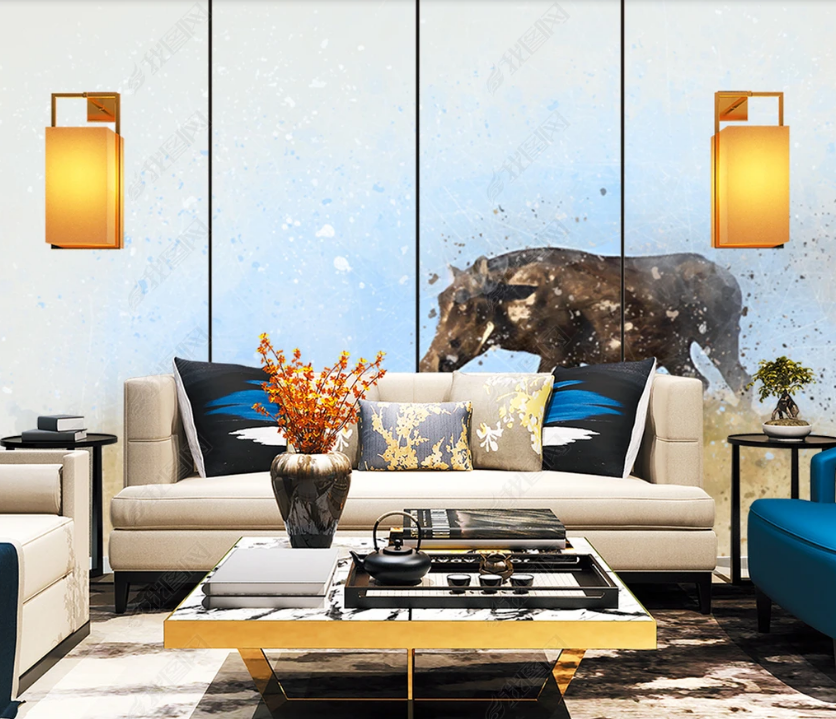 3D Watercolor Animal Wild Boar Wall Mural Wallpaper Lqh 150