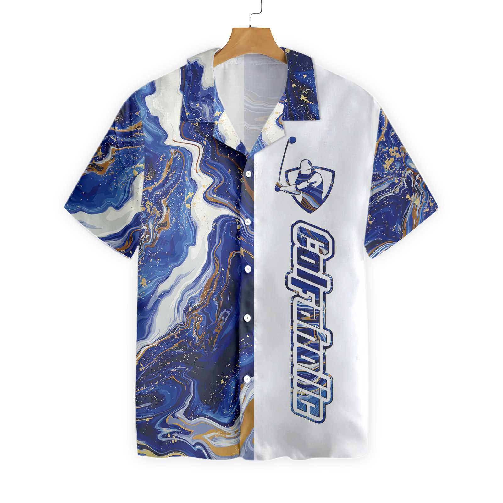 Blue Marble And Gold Golfaholic 1101 Hawaii Shirt Ha110701