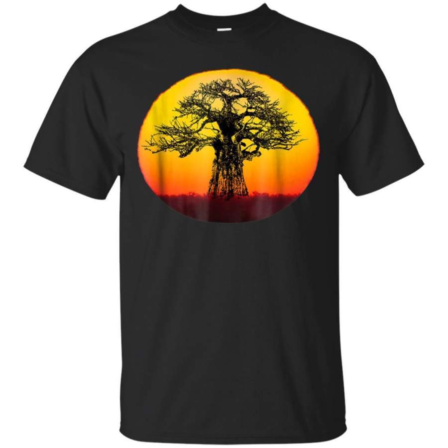 AGR Iconic Baobab Tree At Sunset Tshirt For Africa Fans Jaq T-shirt