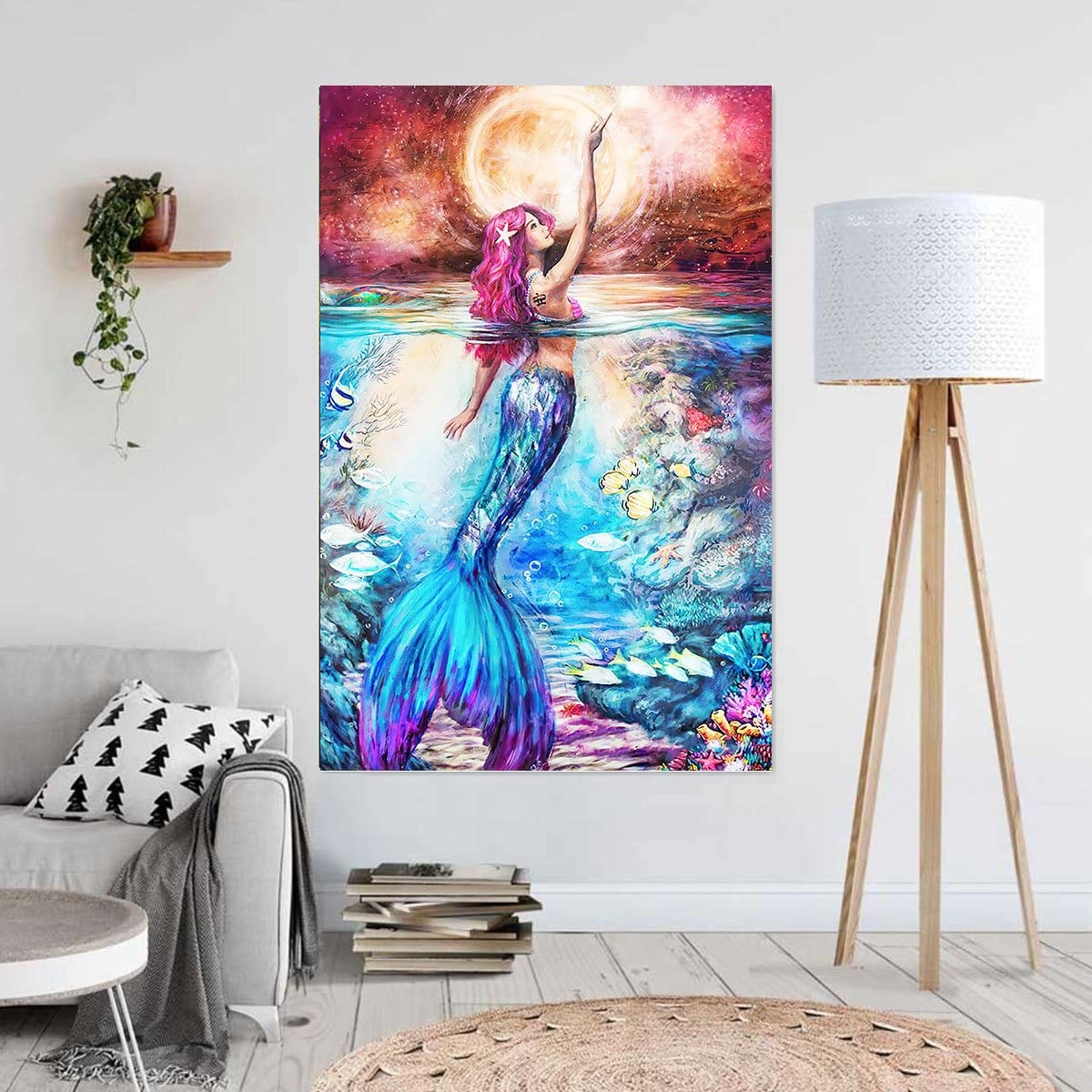 Canvas Prints Mermaid Painting Canvas Prints Vintage Wall Art Wall Art Home Decoration