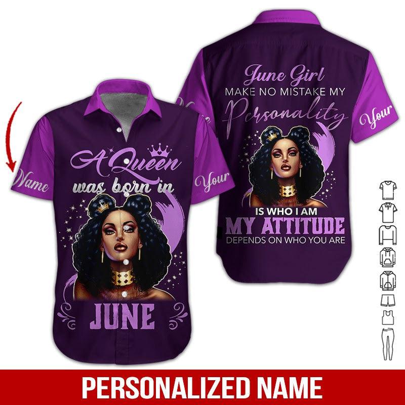 June Girl Custom Name Hawaii Shirt For Men Women Ha5701