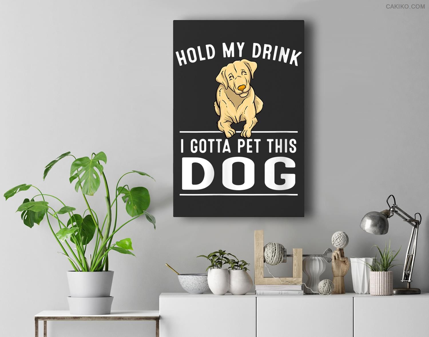 Womens Funny Dog Gifts For Men Women Wine Beer Dog Lover Groomer Premium Wall Art Canvas Decor