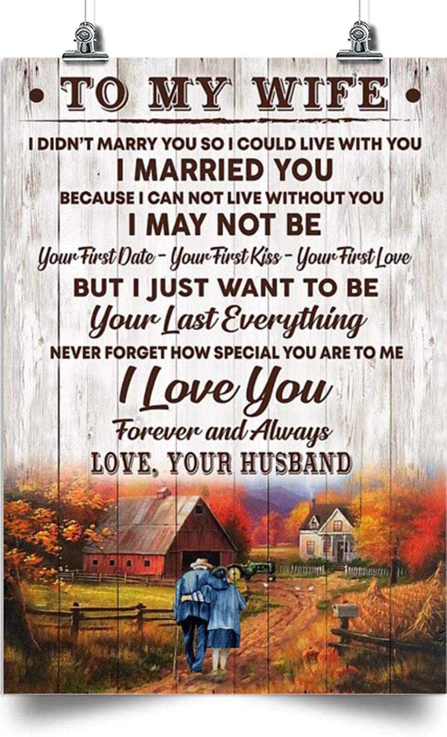 to My Wife Vertical Poster-I Married You-Home Decoration Poster, Wall Poster, Home and Room Decoration, Gifts for Wife, Souvenirs.