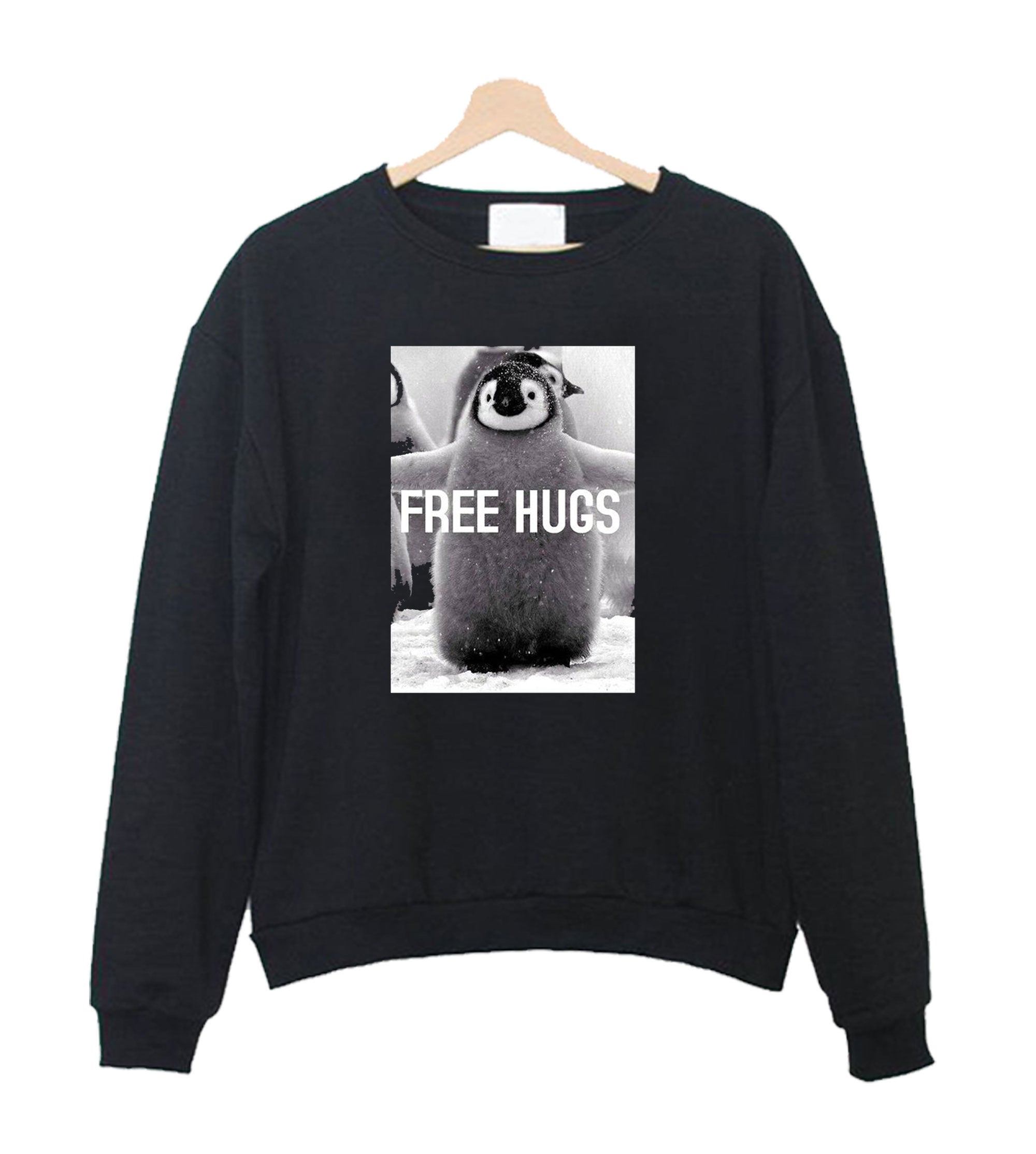 Penguin Free Hugs Funny Novelty Cool Sweatshirt Sweater