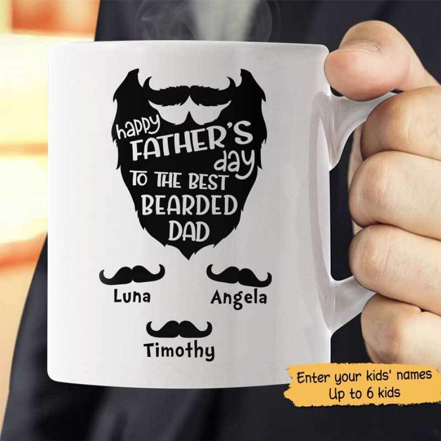 Happy Father Day Best Bearded Dad Personalized Mug