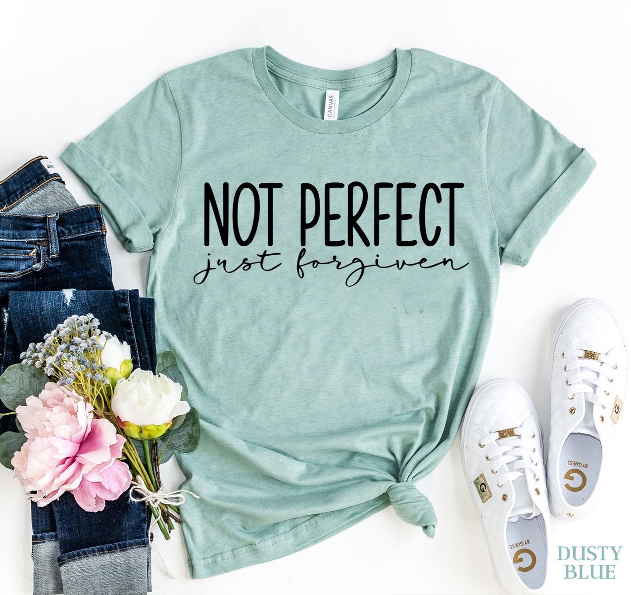 Not Perfect Just Forgiven Shirt, Christian Shirt, Christian T-Shirt, Unisex Tee, Cute Shirt, Graphic Tee, Jesus Shirt, Forgiven T-Shirt