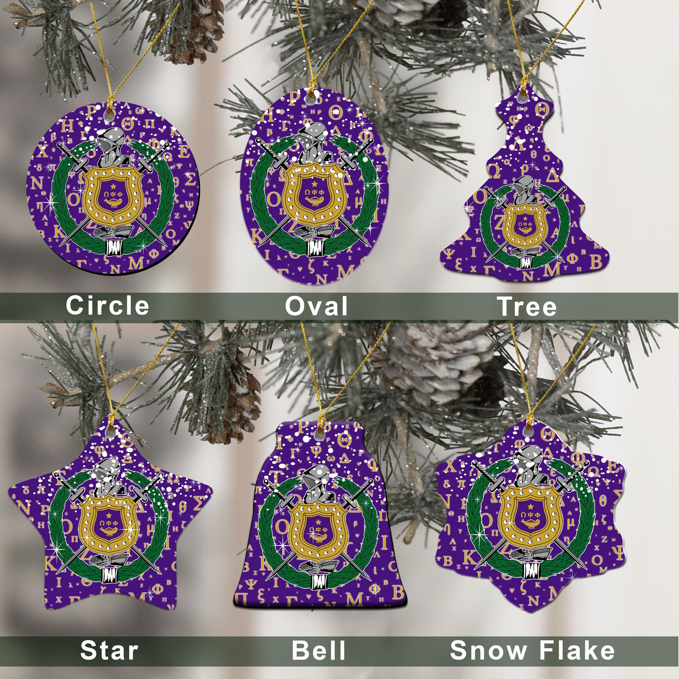 Gettee Ornament – Omega Psi Phi Christmas Ornament A31