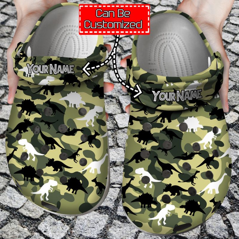 Colorful – Camo Dinosaurs Patterns Clog Shoes For Men And Women