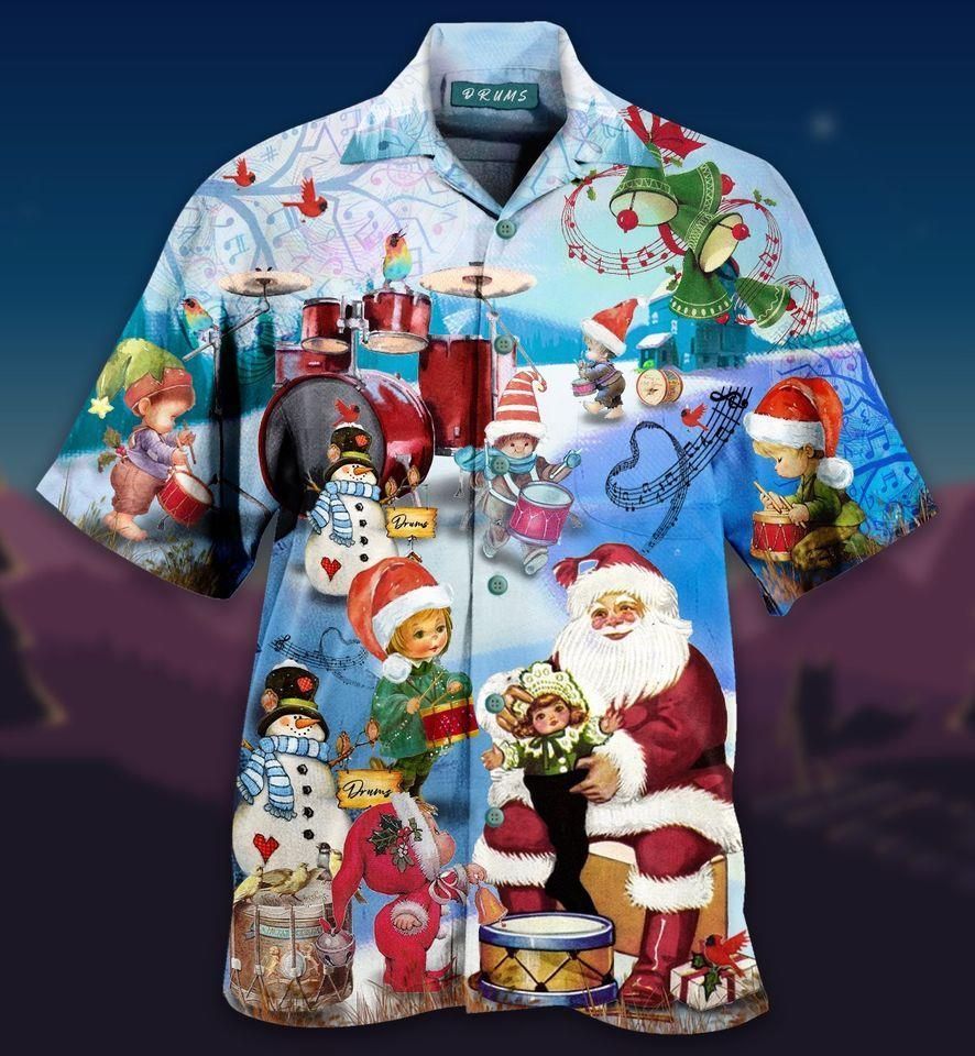 Check Out This Awesome Santa Love Playing Drum Hawaii Shirts Ha101770