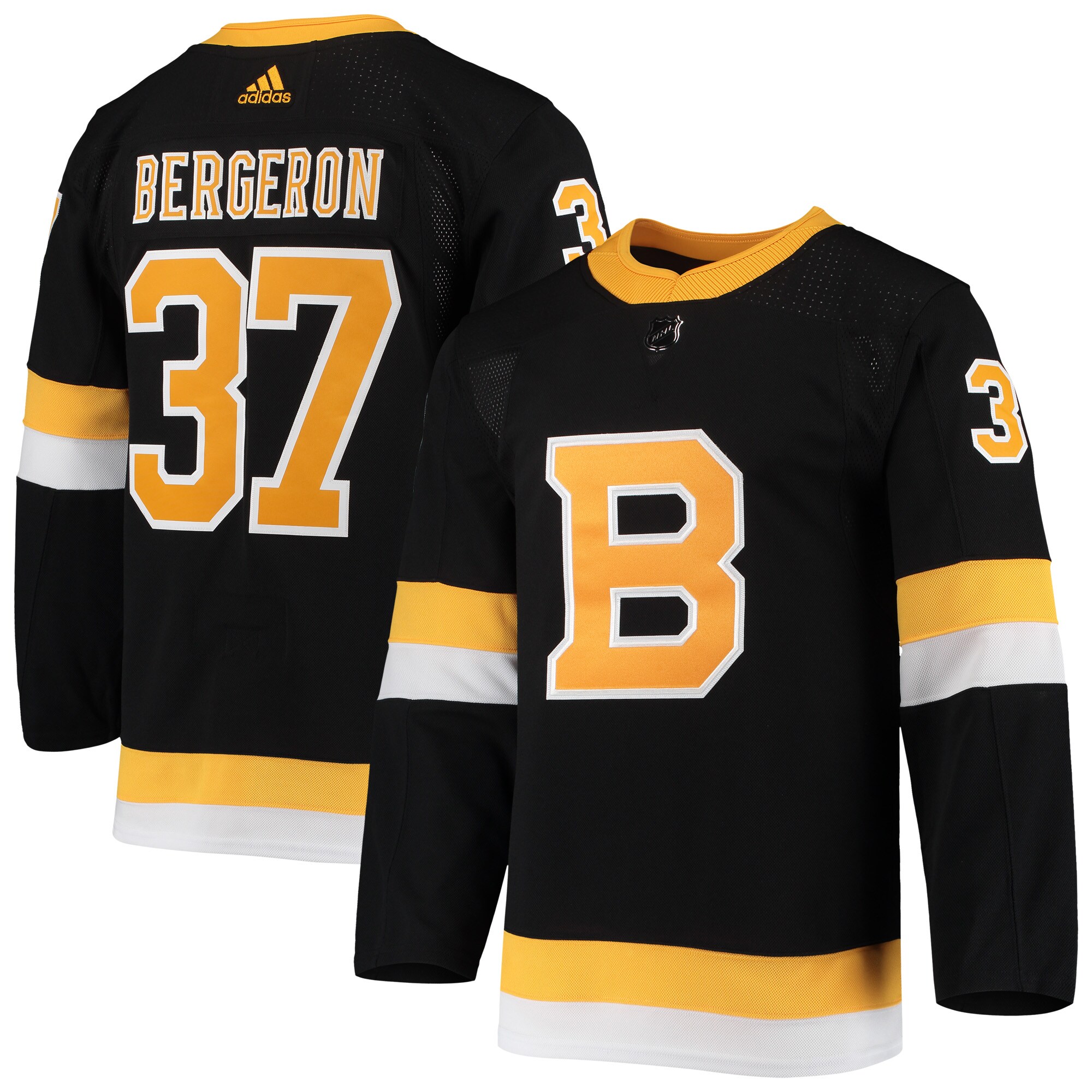 Men's Boston Bruins Patrice Bergeron adidas Black Alternate Authentic Player Jersey