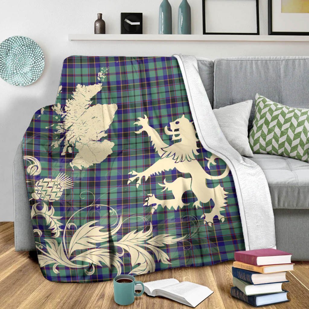 Tartan Blanket Stevenson Tartan Scotland Lion Thistle Map Plaid Blanket