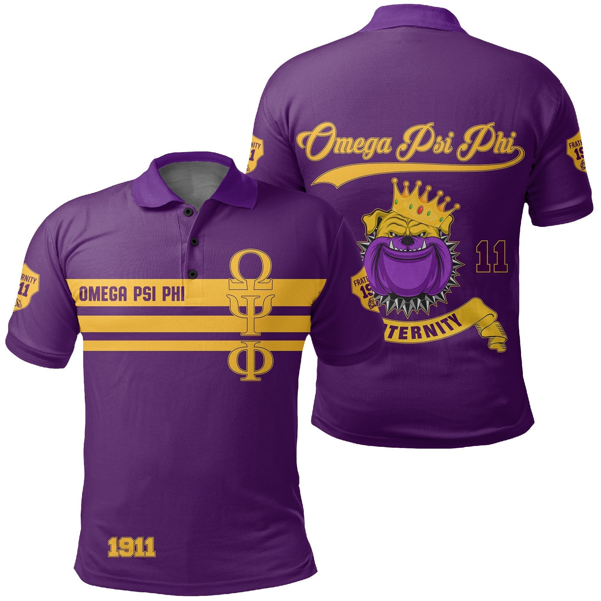 Fraternity Polo – Omega Psi Phi Line Straight Style Polo Shirt