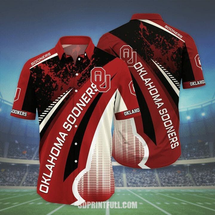 NCCA Oklahoma Sooners Crimson Black New Design Hawaiian Shirt