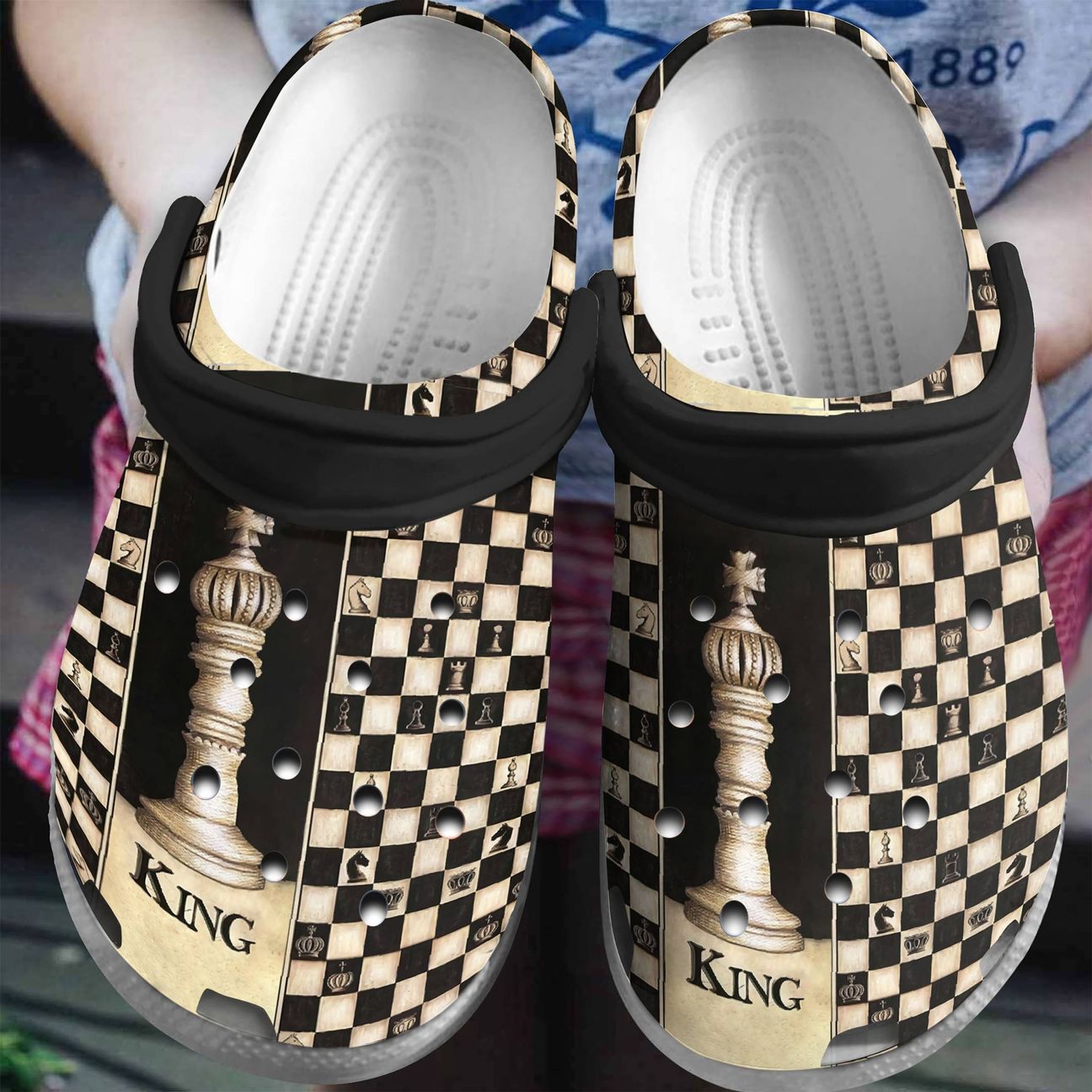 Chess Personalized Clog, Custom Name, Text, Color, Number Fashion Style For Women, Men, Kid, Print 3D The King