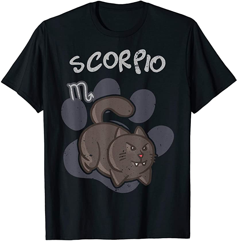 Scorpio Cat Zodiac Sign Astrology Funny Kitten Cats Horoscop T-Shirt