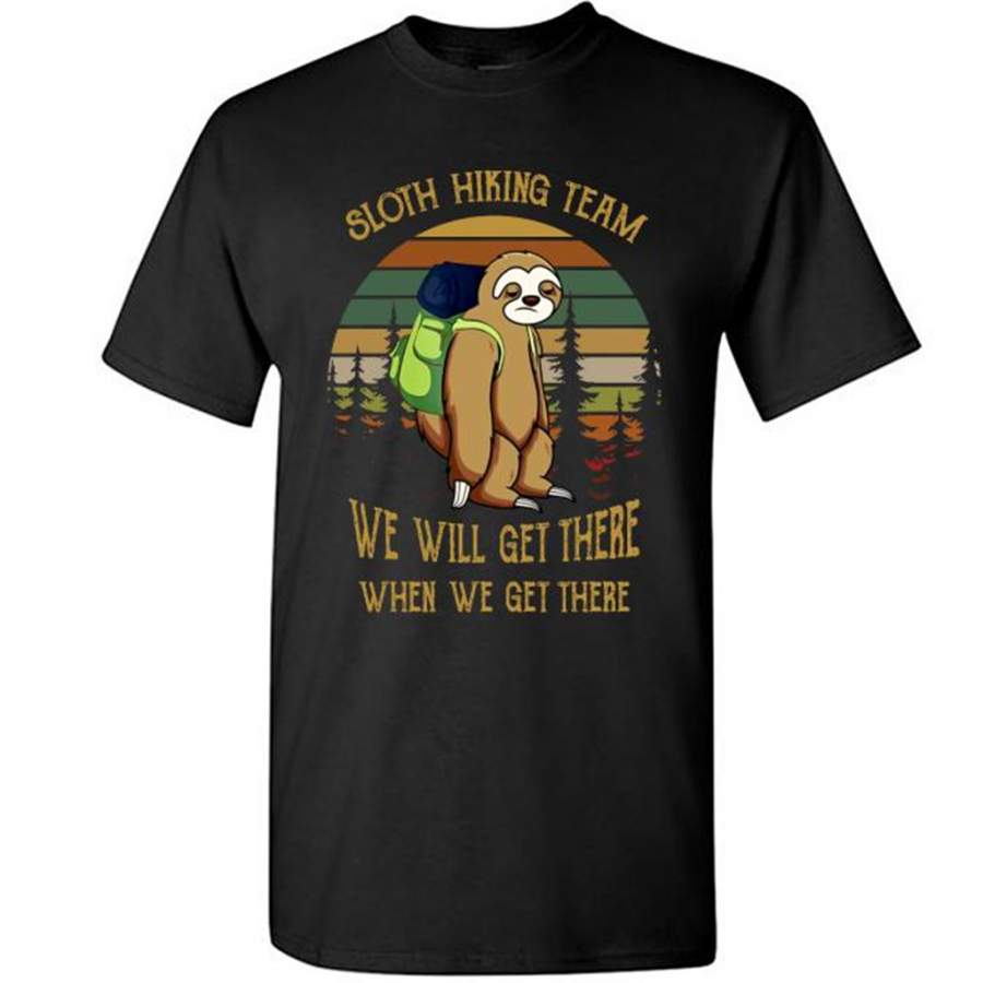 Sloth Hiking Team We Will Get There When We Get There, Classic Vintage Retro Design – Gildan Short Sleeve Shirt