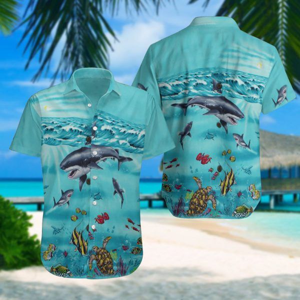 Shark Hawaiian Shirt  Unisex  Adult  Hw4445