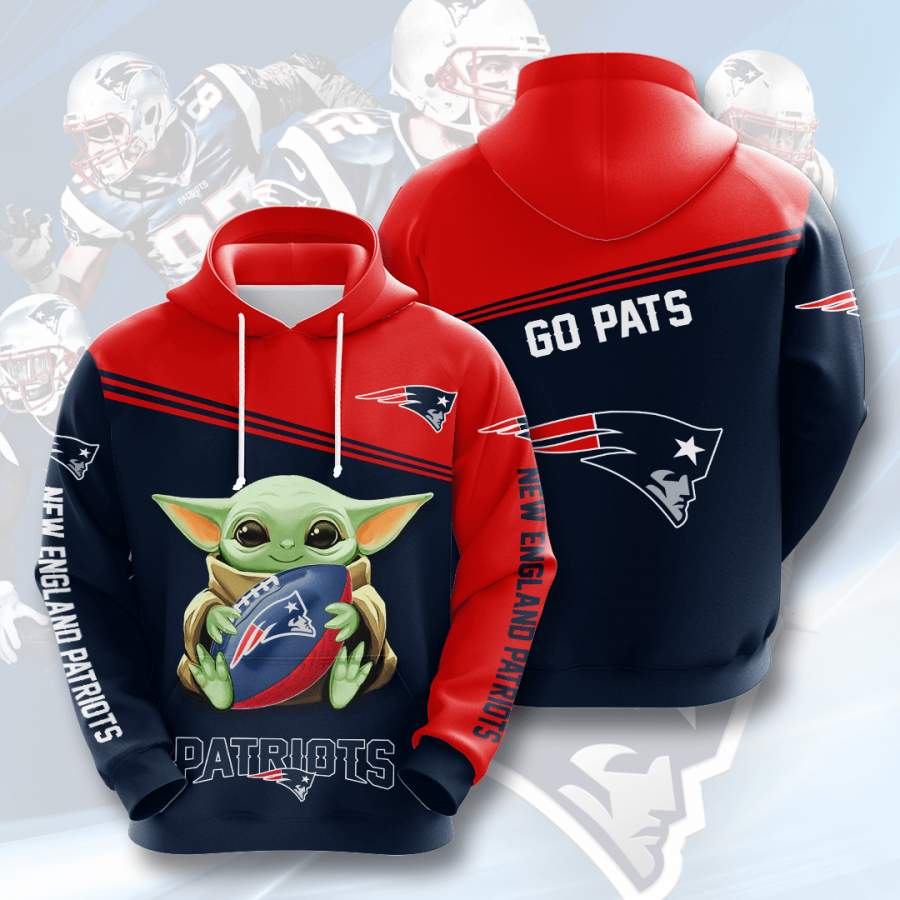 New England Patriots 3D Printed Hooded Pocket Pullover Hoodie