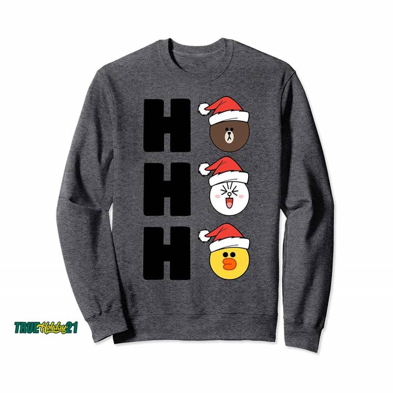 Christmas Brown Bear Cony Bunny Rabbit Duck Ho Ho Ho Holiday Sweatshirt