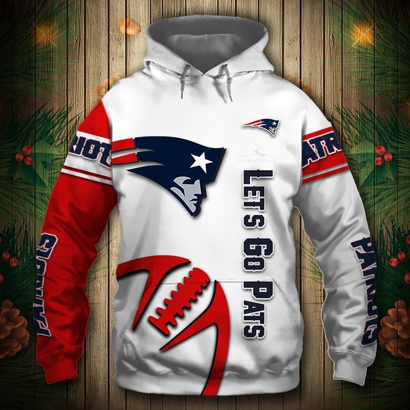 New England Patriots Hoodie 3D Graphic Balls  Sweatshirt Pullover