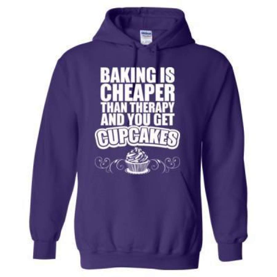 AGR Baking Is Cheaper Than Therapy And You Get Cupcakes – Heavy Blend™ Hooded Sweatshirt