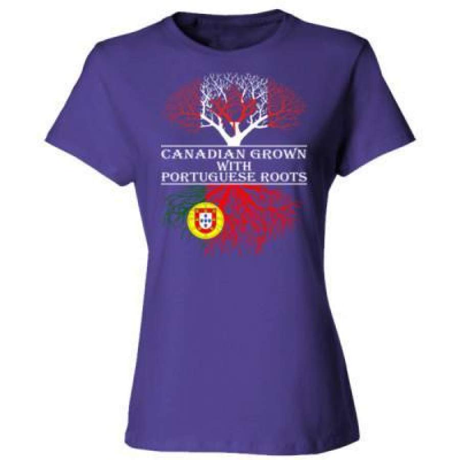 AGR Canadian Grown With Portuguese Roots – Ladies’ Cotton T-Shirt