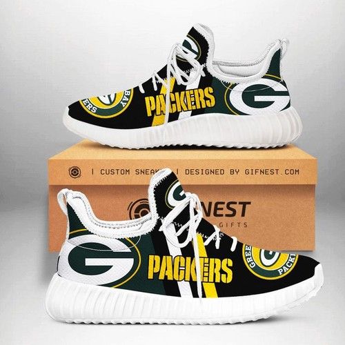 Green Bay Packers Football Team Sneakers Yeezy Shoes For Fan ...