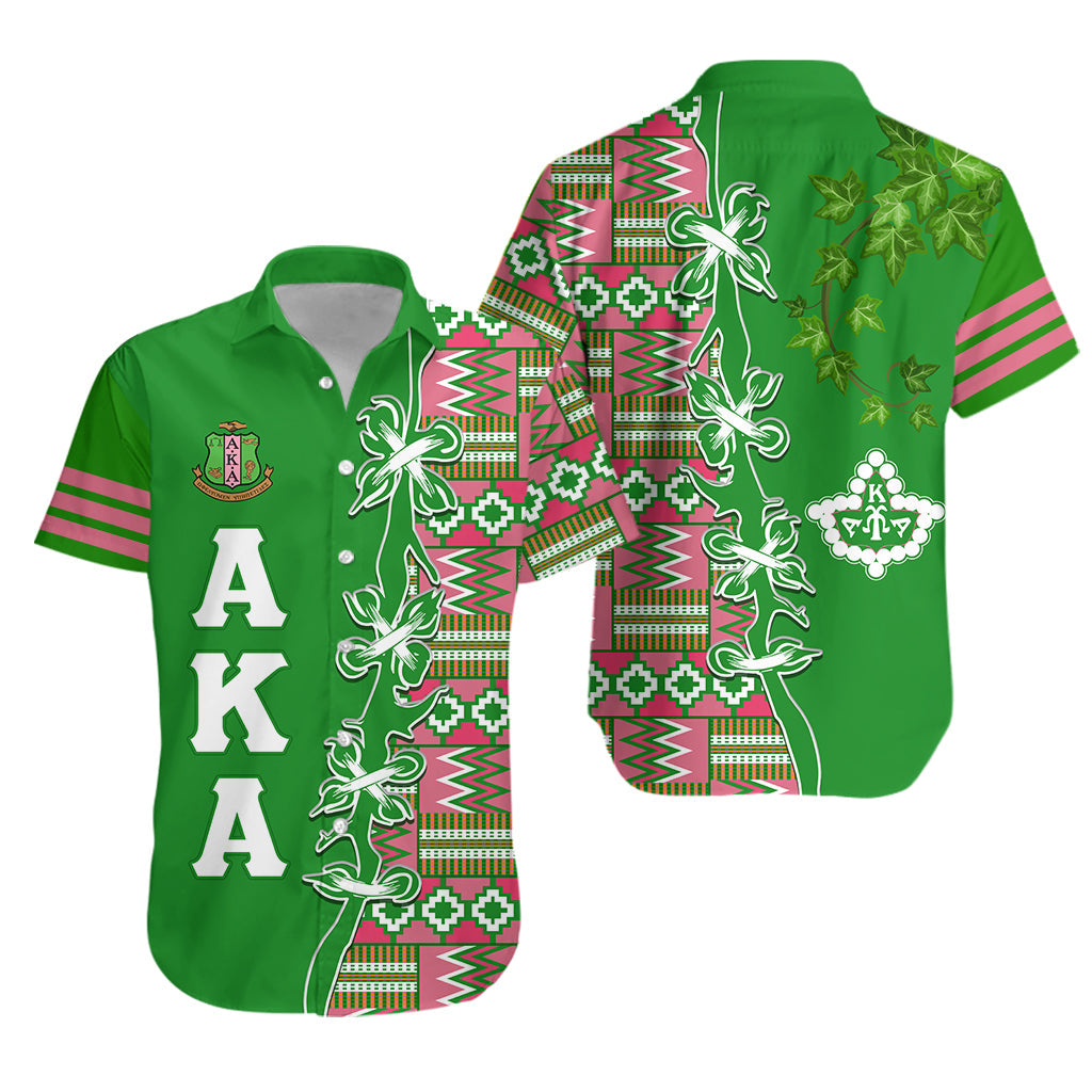 Alpha Kappa Alpha Hawaiian Shirt Pretty Girls With Ivy Leaf African Pattern